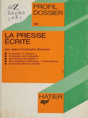 cover image of La Presse écrite